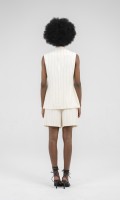 SIXDO Beige Stripe Linen Waistcoat